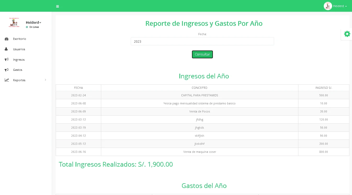 Sistema de Ingresos y Gastos