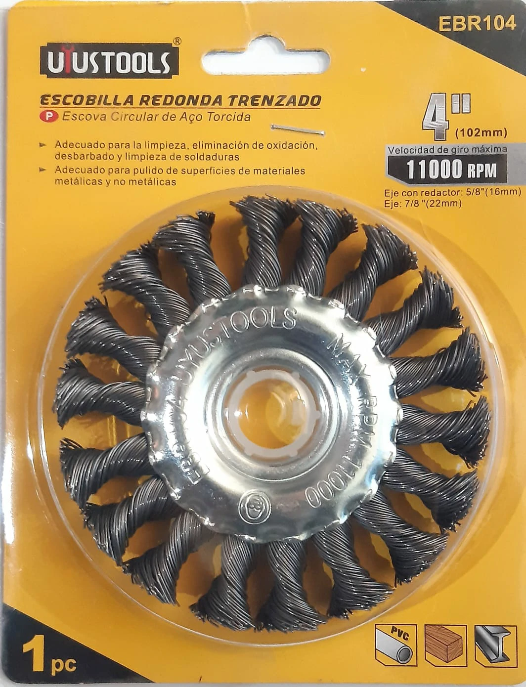 ESCOBILLA REDONDA TRENZADA DE 4